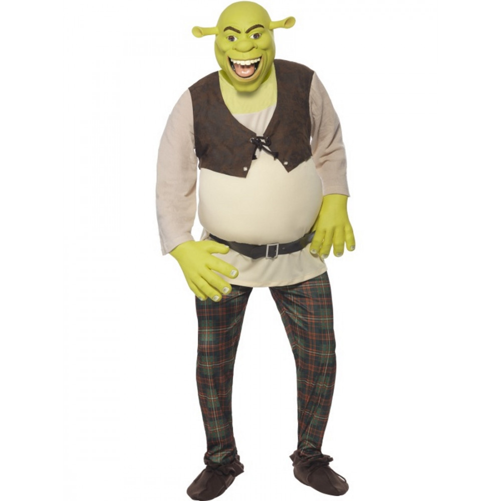 Travestimento Costume Carnevale Adulto Shrek *12424 Cartoni Animati Effetto...