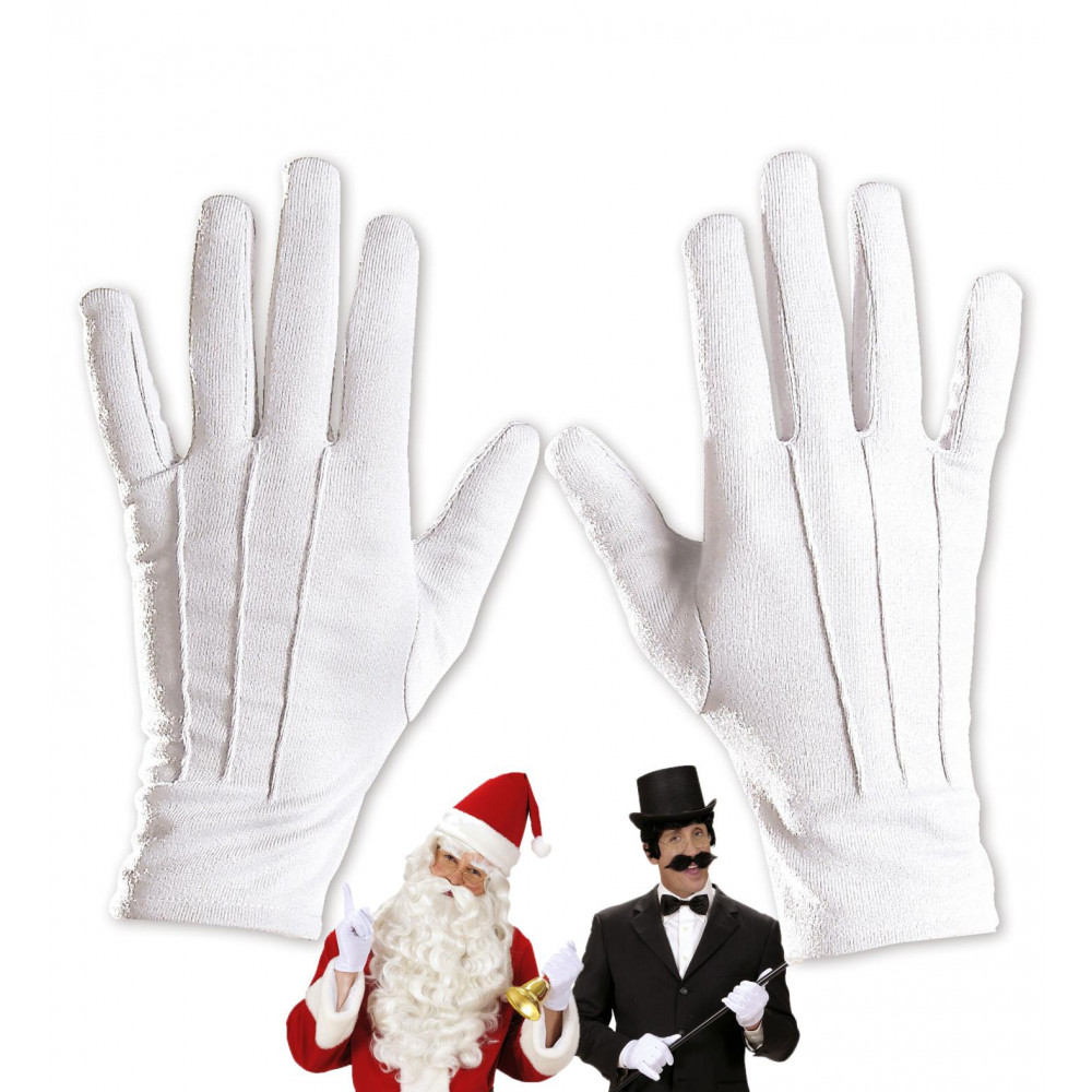 Guanti Bianchi Uomo per Costume anni 20 e Babbo Natale
