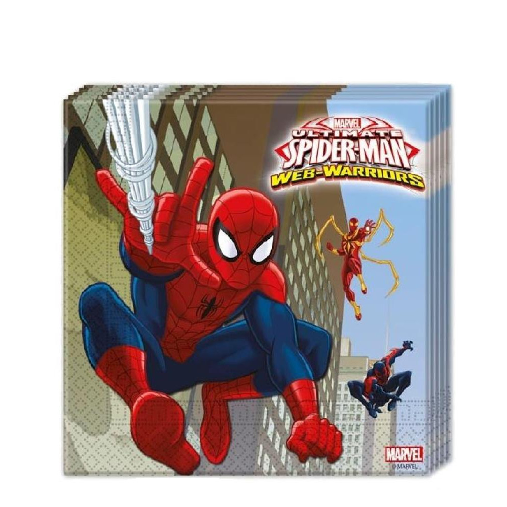 Accessori Festa Compleanno Marvel , 20 Tovaglioli Ultimate Spider-Man