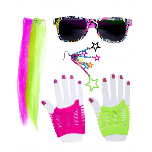 Set 80 Girl Neon Accessori Per Costume Carnevale Anni 80 EP 26513 Effettoparty Store 