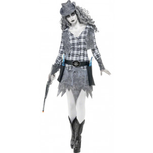 Costume Halloween Carnevale Donna CowGirl Fantasma Smiffys  Far West | Pelusciamo.com