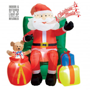 Babbo Natale Seduto Poltrona con Regali EP 10103 Uso Interno, Esterno Effettoparty Store Marchirolo