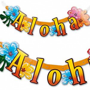 Banner Festone Scritta Aloha *08811 Hawaii   | Effettoparty.com
