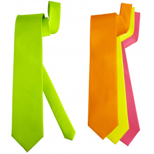 Cravatta Lucida Fluo Accessori Per Costume Carnevale Anni 80  | Effettoparty.com