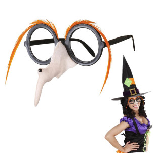 Accessorio Costume Halloween, Occhiali e naso Strega *24576 | effettoparty store