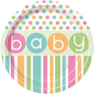 Accessorio Festa Baby Shower , 8 piatti Carta