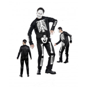 Costume Halloween Adulto Scheletro 3d travestimento horror smiffys