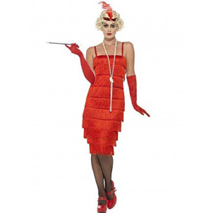 Costume Carnevale Charleston Anni 20 Long Dress Red EP 25302 Pelusciamo Store Marchirolo