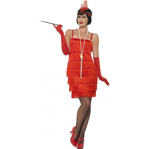 Costume Carnevale Charleston Anni 20 Short Dress Red PS 25297 pELUSCIAMO sTORE mARCHIROLO