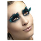 Ciglia Finte Donna Piume con pois azzurri make up costume carnevale| effettoparty.com