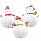 3 Pupazzi di Neve, Decorazione festa Natale   | Effettoparty.com