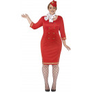 Costume Hostess Rosso Travestimento Carnevale Donna EP 08124 Abiti Taglie Forti Pelusciamo Store Marchirolo