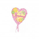 Palloncino Cuore in Foil 45 cm , 1° Compleanno Rosa  *02706  Effettoparty.com