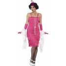 Abito Charleston Costume Carnevale Anni 20 Long Dress Rosa EP 25322 Pelusciamo Store Marchirolo