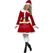 Costume carnevale donna abito vestito Miss Babba Natale smiffys *12199