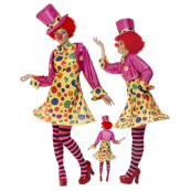 Costume Carnevale Clown Travestimento Donna Pagliaccio EP 12217