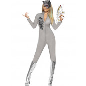 Travestimento Carnevale Halloween Donna Tuta Aderente Zentai Robot *13927