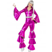 Vestito Carnevale Donna Discoteca anni 70 fuxia smiffys EP15111