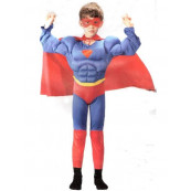 Travestimento Bimbo per carnevale Simile a Superman Con Muscoli  *01613 non ufficiale