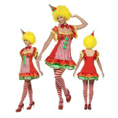 Costume Carnevale Donna pagliaccio del Circo travestimento Clown *17583