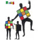 Costume Carnevale Adulto Cubo Rubik travestimento smiffys  | pelusciamo.com